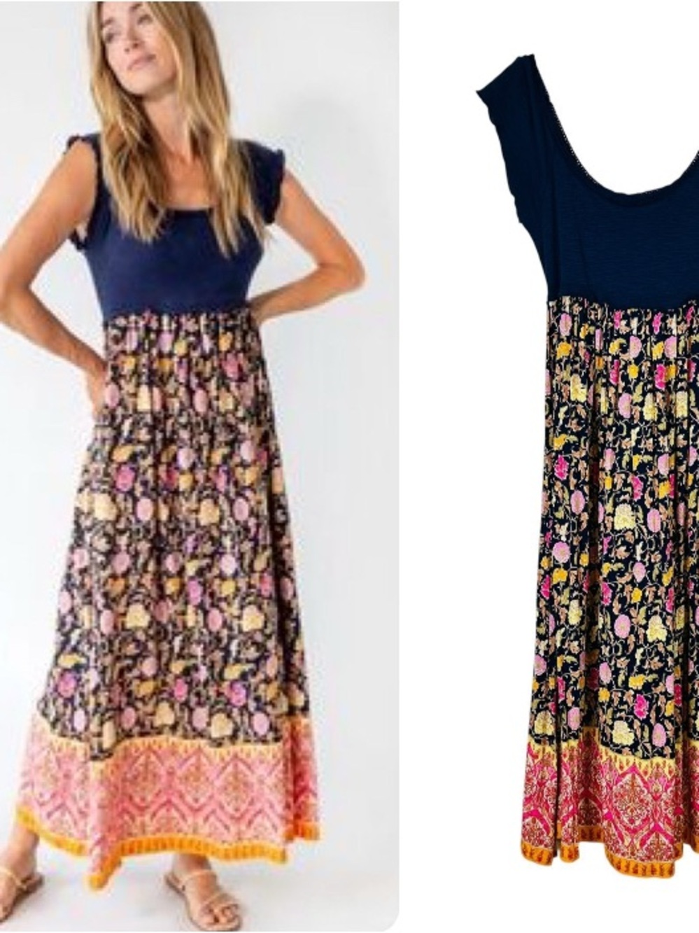 NATURAL LIFE Floral Bohemian Style Dress Size S, Can Fit M - Picture 6 of 6